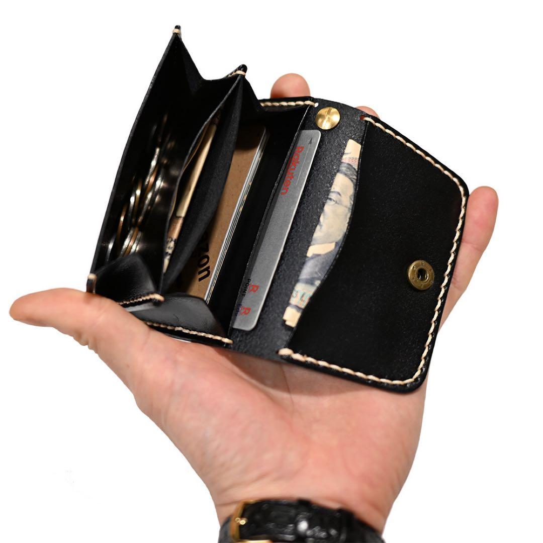 YANKEE社イタリアンレザー 牛革財布コンパクトショートトラッカーウォレット