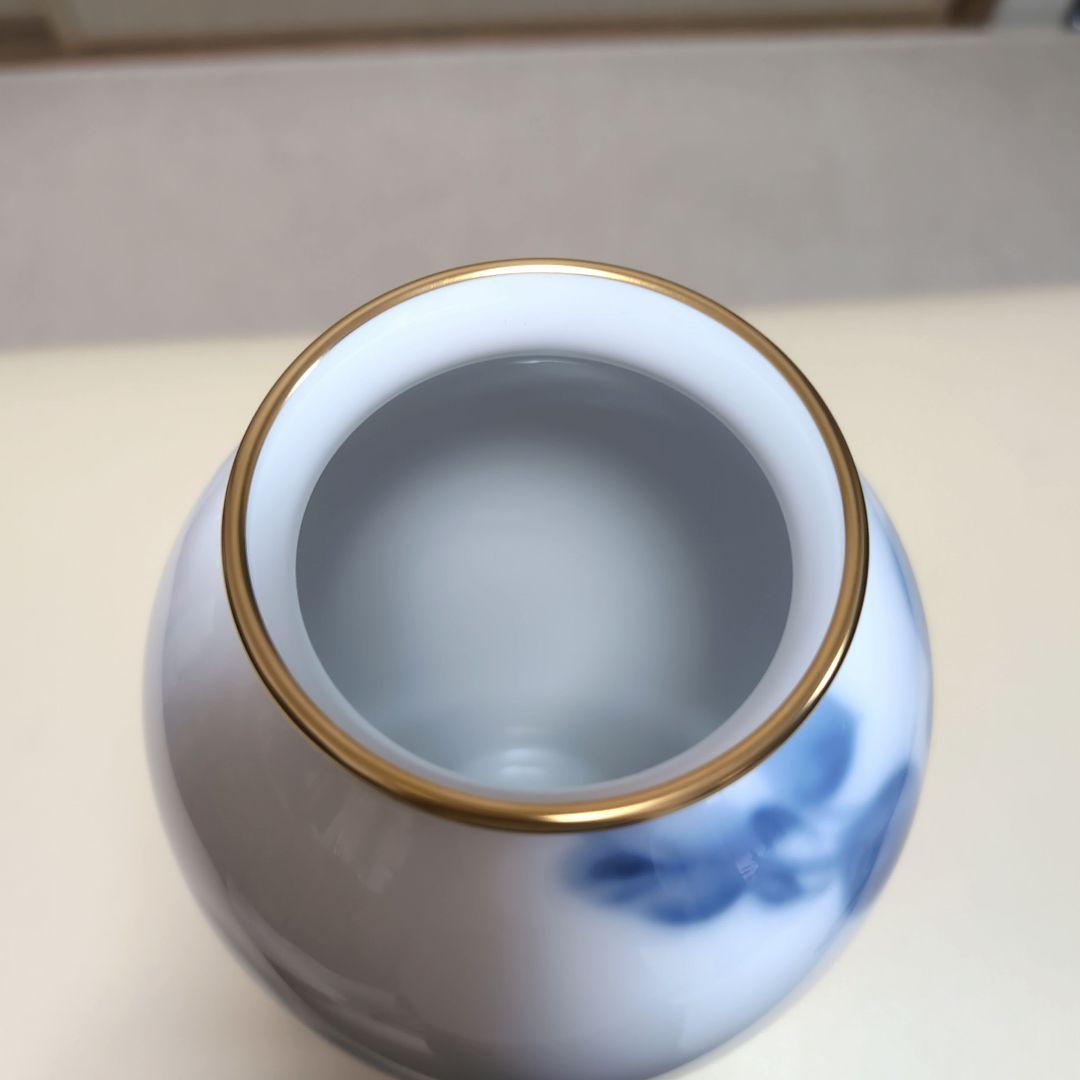 大倉陶園ブルーローズ花瓶金彩　フラワースタンド