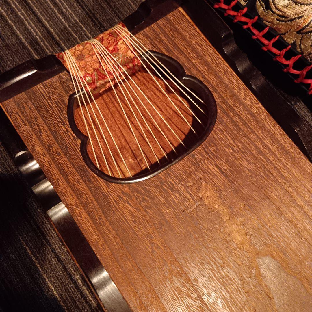 【引取限定】琴 13弦 蒔絵装飾 2面セット 替え糸付き 和楽器 箏 引取歓迎