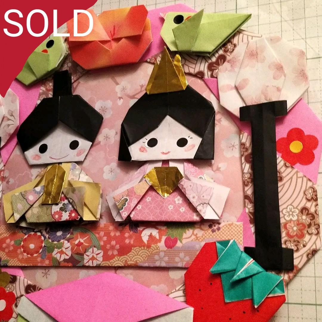 【購入不可】折り紙　雛祭り　お雛様リース　ハンドメイド　壁面