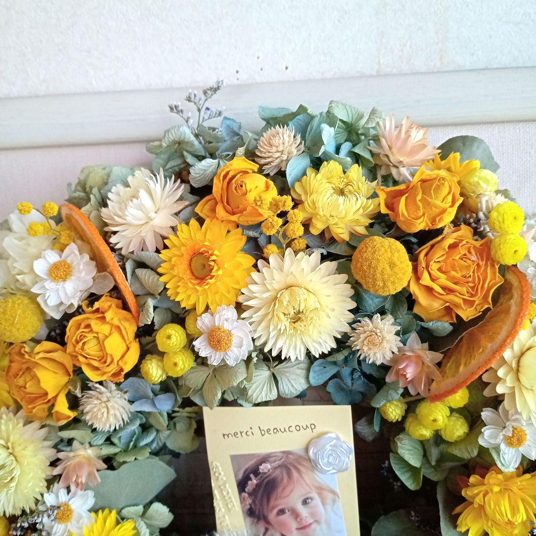 ももさく＆秋色紫陽花とピンク系小花＆オレンジイエロー系小花リース2個セット