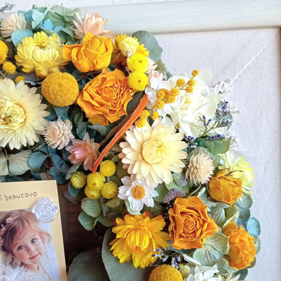 ももさく＆秋色紫陽花とピンク系小花＆オレンジイエロー系小花リース2個セット