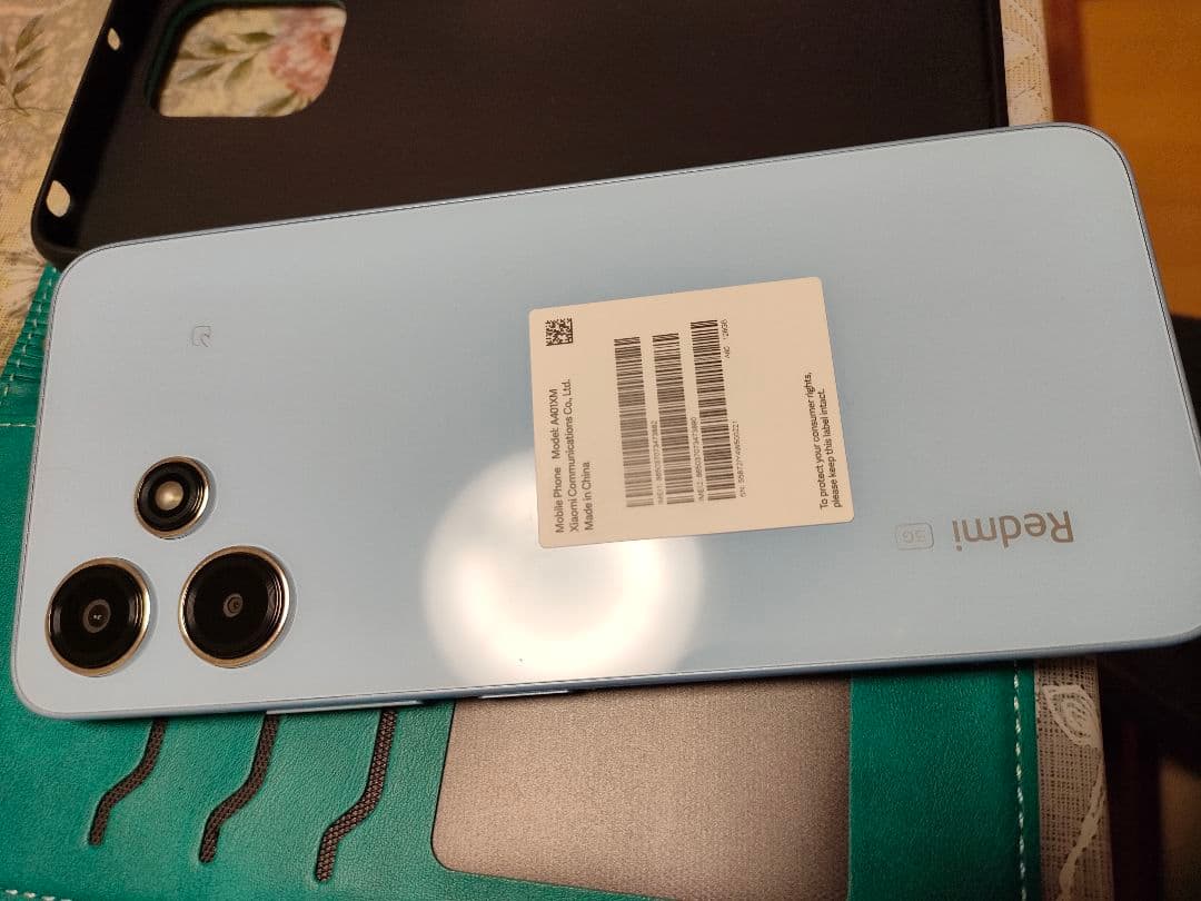 Redmi 12 5G スマートフォン 本体 ライトブルー 手帳型ケース付き