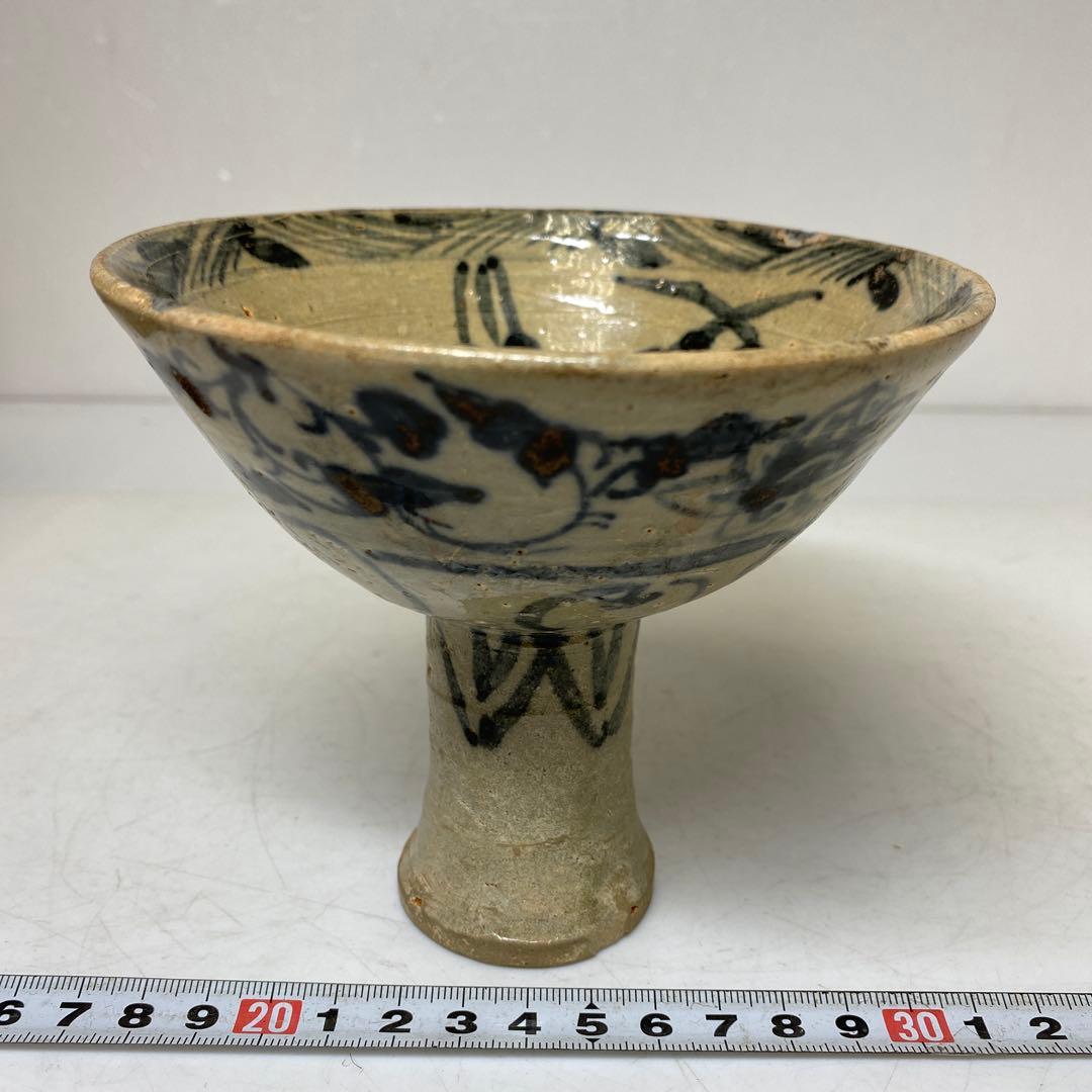 16世紀安南染付高台鉢　タニサ　 木箱付　幅約12.7cm 東R8-0205①