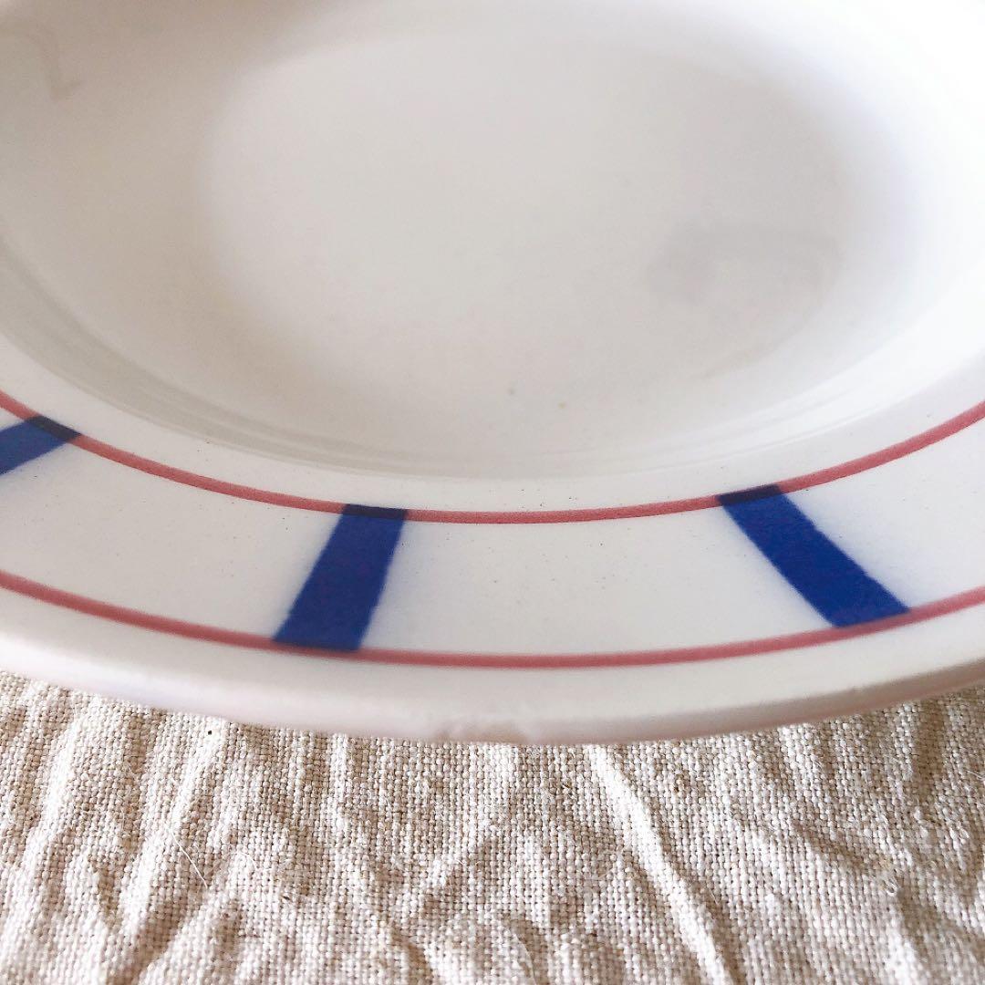 ムーランデルー　バスク柄スーププレート b フランスアンティーク食器　ブロカント