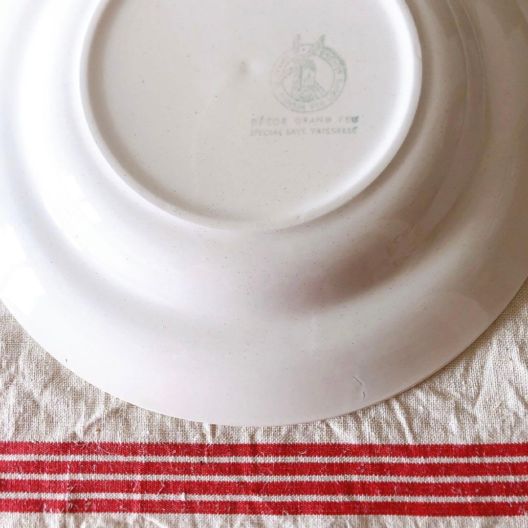 ムーランデルー　バスク柄スーププレート b フランスアンティーク食器　ブロカント