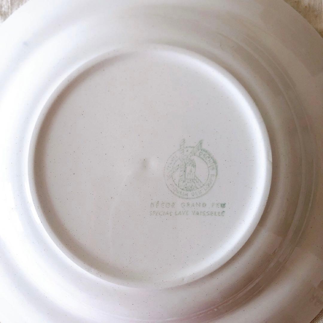 ムーランデルー　バスク柄スーププレート b フランスアンティーク食器　ブロカント