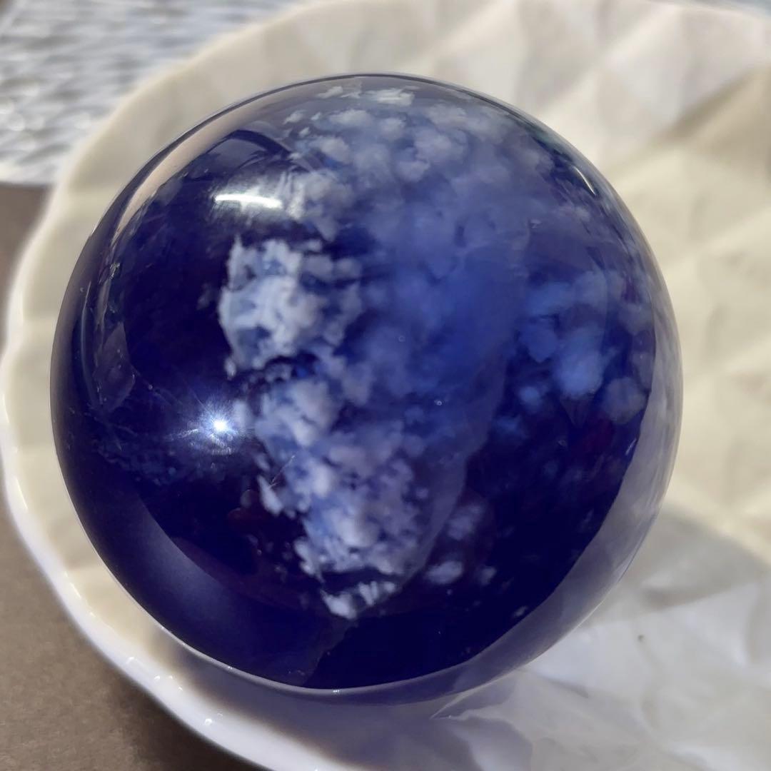 レア 天然石 高品質 セリサイト イン フローライト スフィア パープル 大!