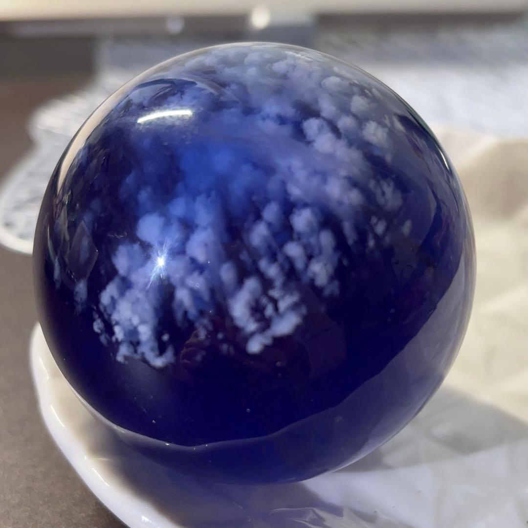 レア 天然石 高品質 セリサイト イン フローライト スフィア パープル 大!