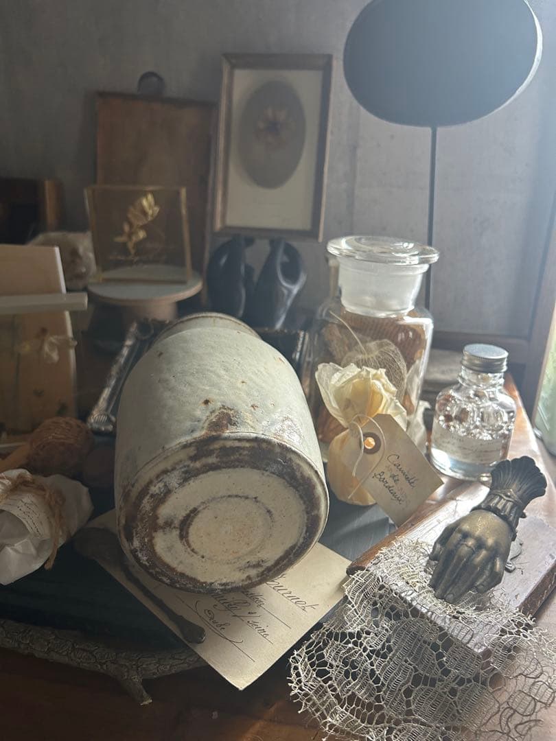 平野日奈子 粉引き カトラリー入れ 花瓶