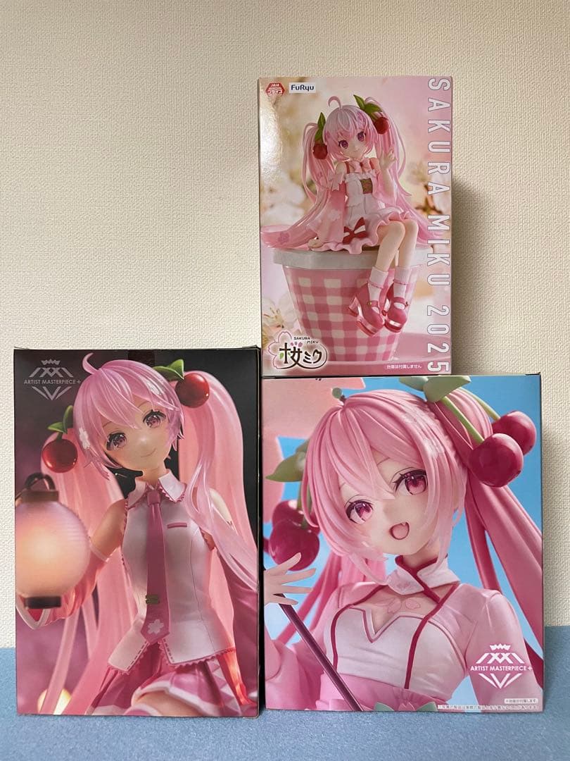 桜ミク AMP＋ 提灯ver フィギュア ぬーどるストッパー　3点セット