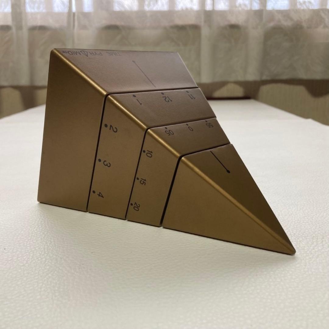 TIME PYRAMID 置き時計 ピラミッド型 回転式 ゴールド 置物 レトロ