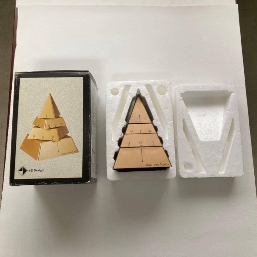 TIME PYRAMID 置き時計 ピラミッド型 回転式 ゴールド 置物 レトロ