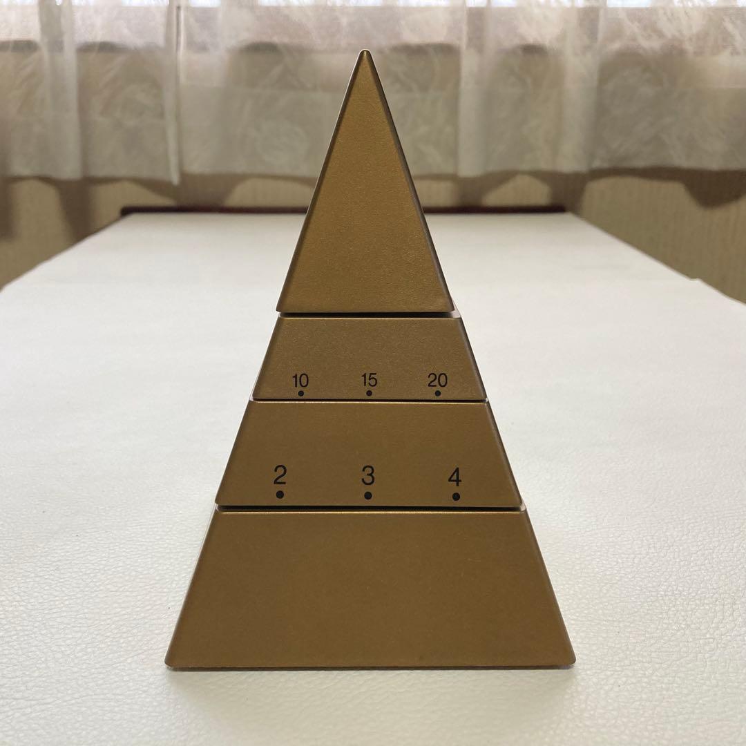 TIME PYRAMID 置き時計 ピラミッド型 回転式 ゴールド 置物 レトロ