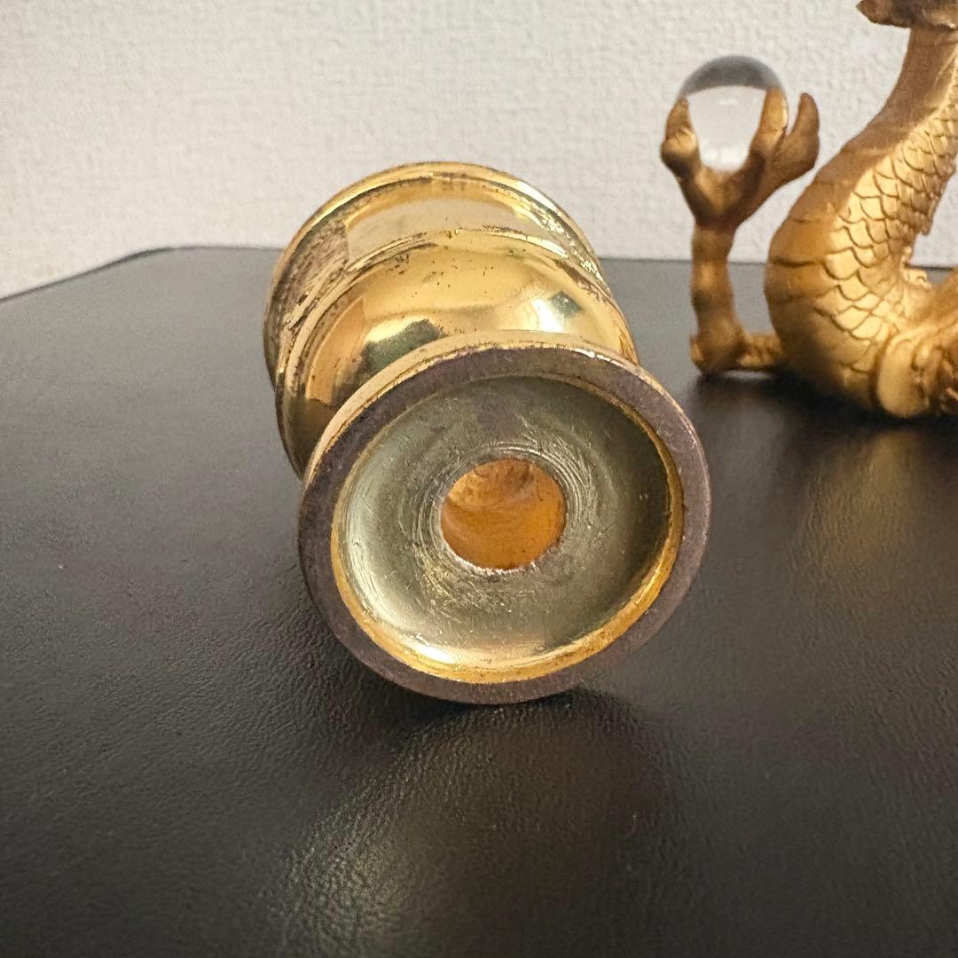 龍の置物 水杯 水晶 銅製 金龍