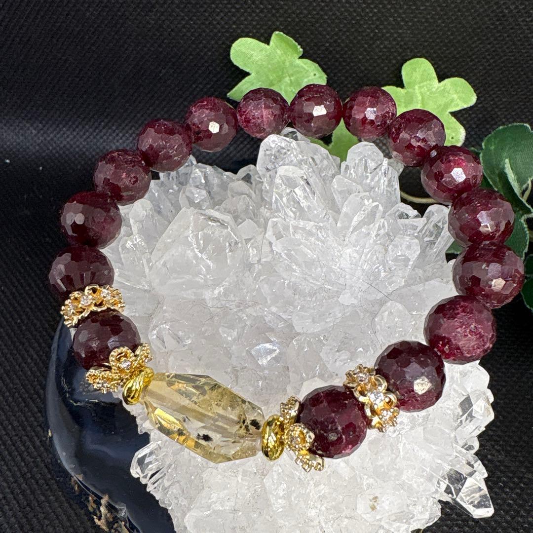 ＊みだきゆ様＊ロマネサイトインシトリン　ルビーカット　ブレスレット