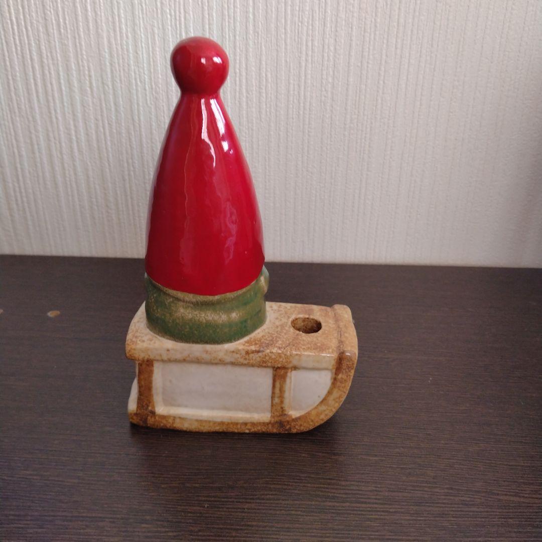 Lisa L. サンタ帽子の陶器置物　リサラーソン