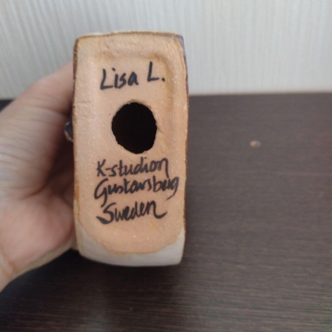 Lisa L. サンタ帽子の陶器置物　リサラーソン