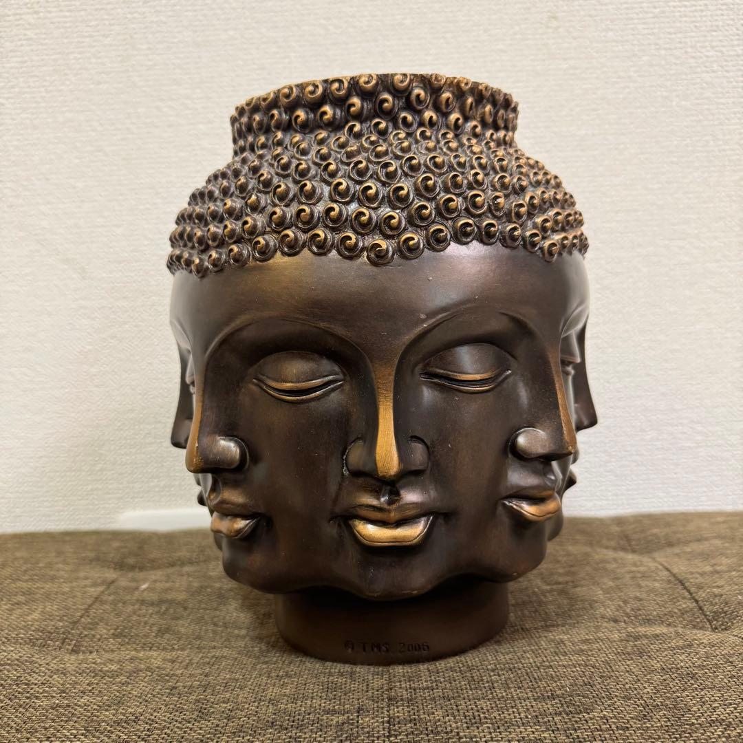 【希少品】Faces Vase TMS 2006 大仏 壺 ハンドメイド アート