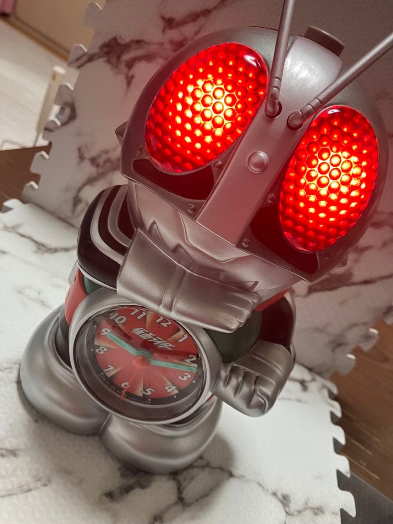 ★希少 リズム（RHYTHM）の「仮面ライダー 目覚まし時計 メーカー生産終了