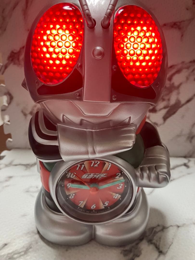 ★希少 リズム（RHYTHM）の「仮面ライダー 目覚まし時計 メーカー生産終了