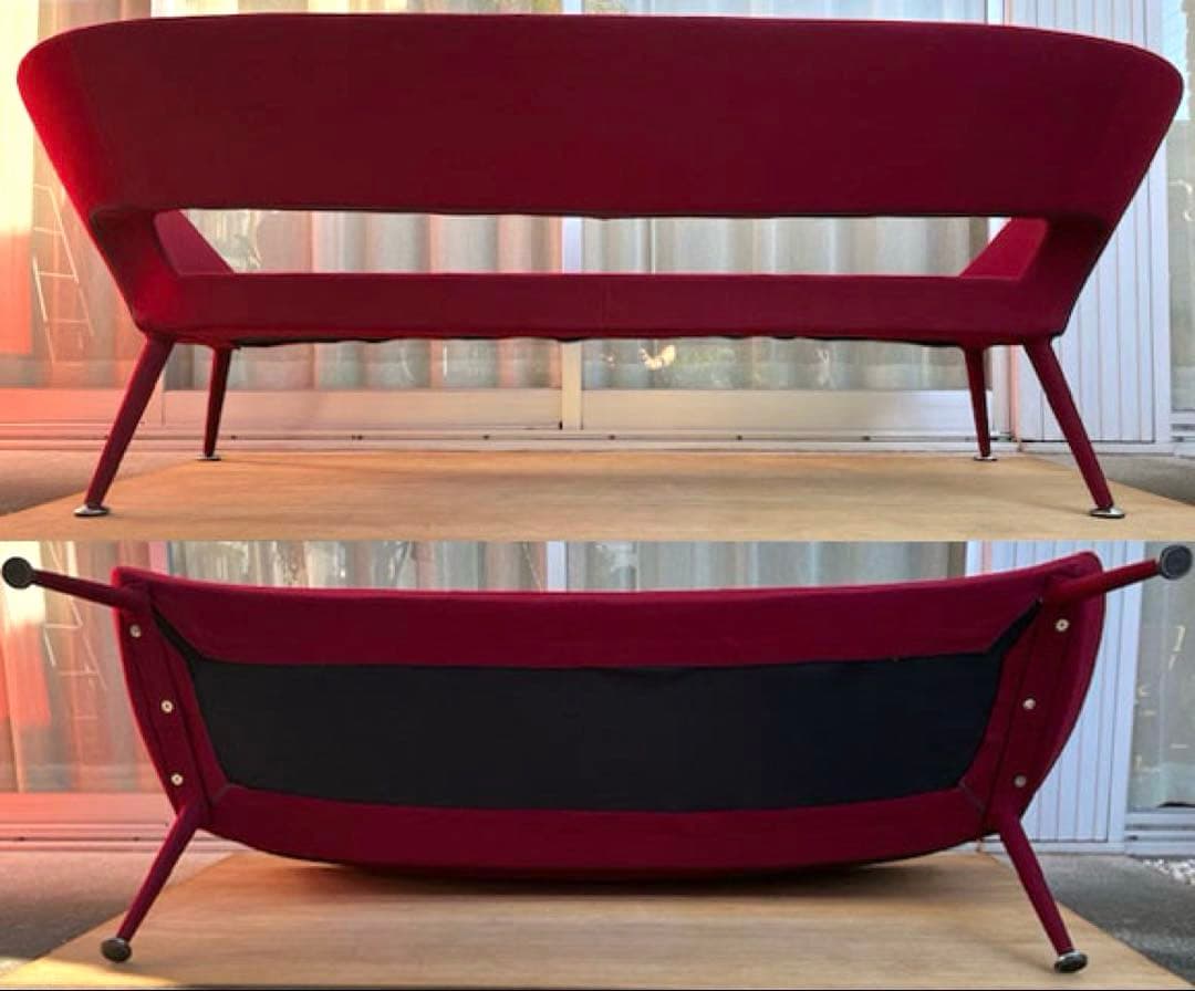 J&M ティファニーレッドソファ　アメリカ　ミッドセンチュリー　モダン　希少