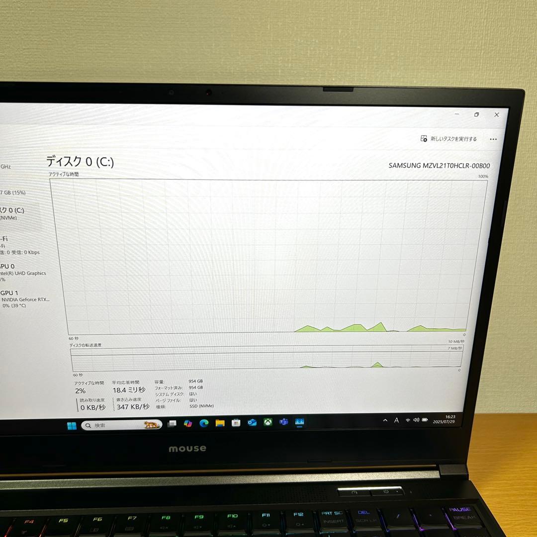 美品 mouse G-Tune H5 i7 32GB 1TB ゲーミングノート