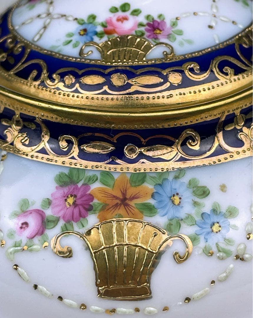 【希少】オールドノリタケ シュガーボウル クリーマー コバルト 金盛り