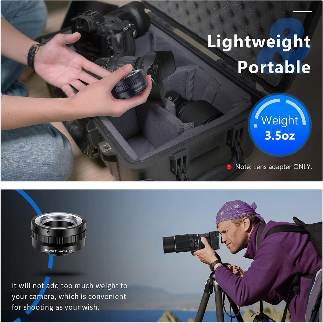 スクリューマウントアダプタ M42レンズ変換