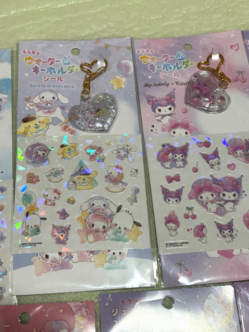 サンリオ　ウォーターインキーホルダーシール　ジュエリーステッカー　7点セット