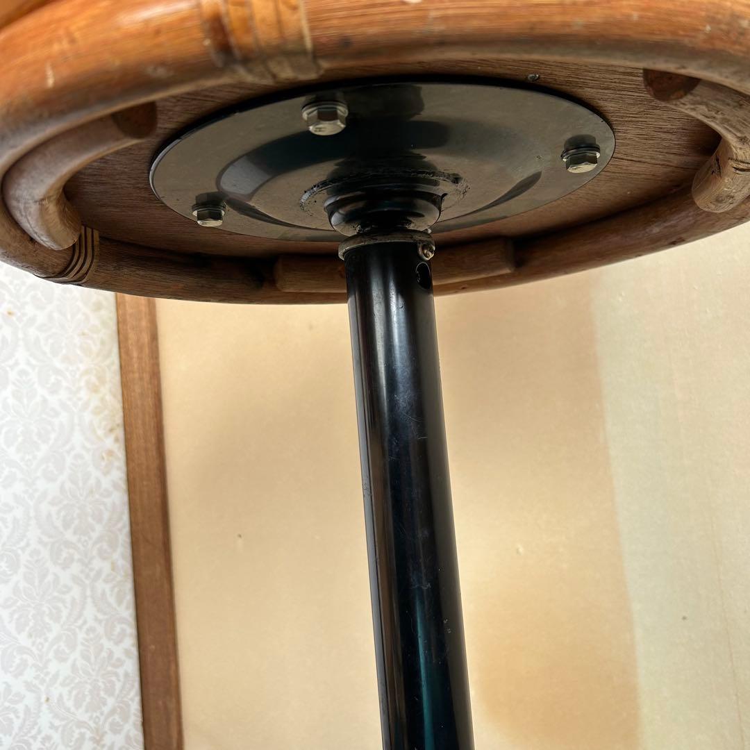 ラタン カウンターチェア ハイチェア 回転式
