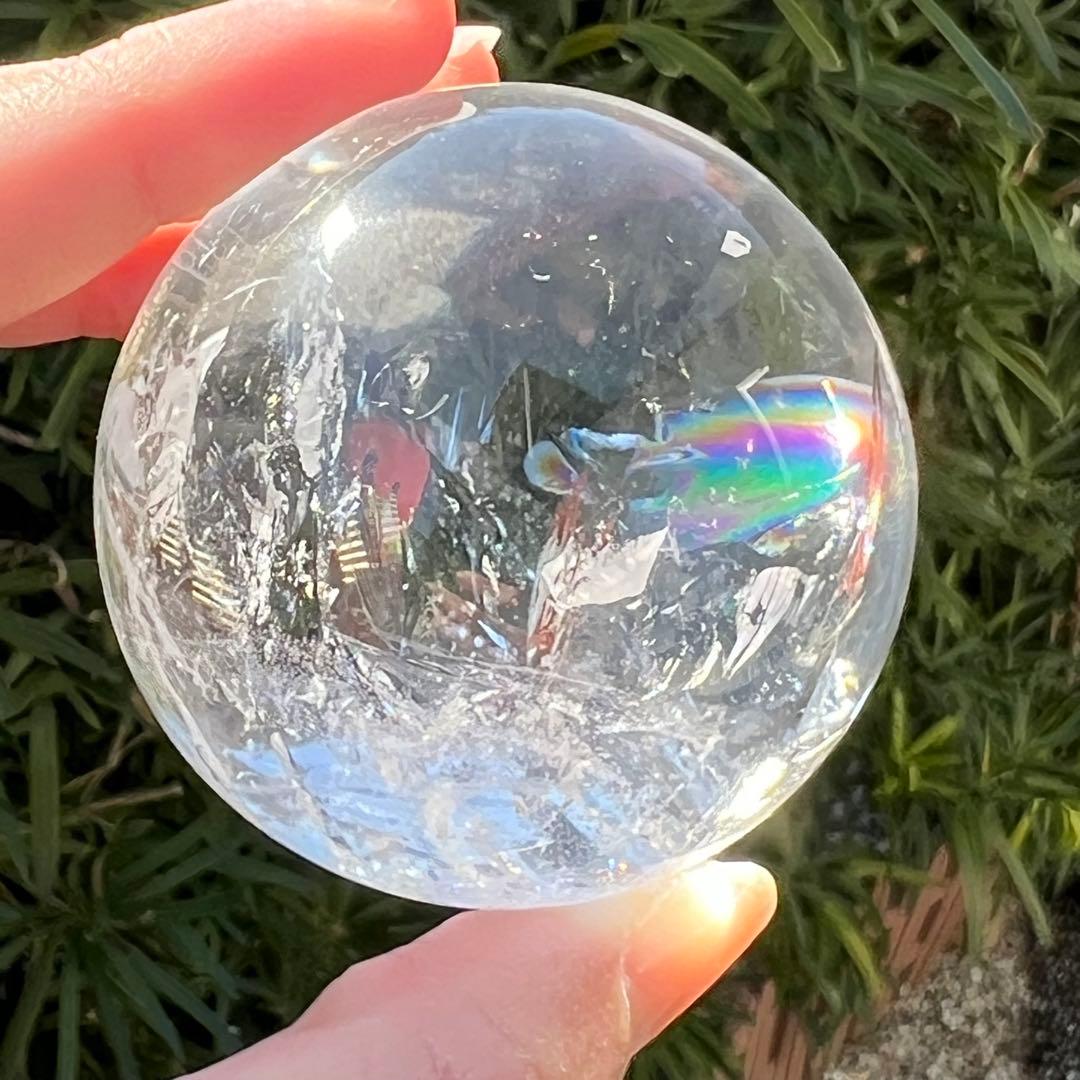 ✮超目玉✮☆美宝珠☆極品極上 水晶玉✨レインボー レムリアンシード 丸玉 天然石