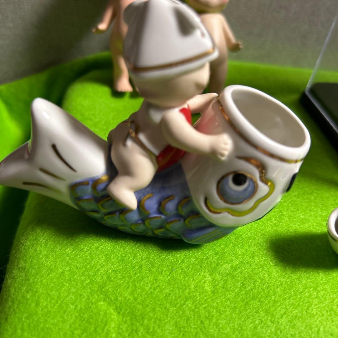 ローズオニールキューピー陶器製鯉のぼり　端午の節句