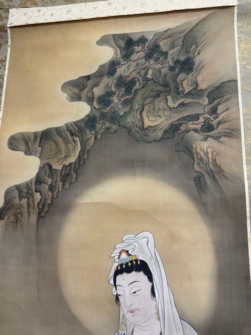 華山銘　絹本　仏画　観音　日本画　古画