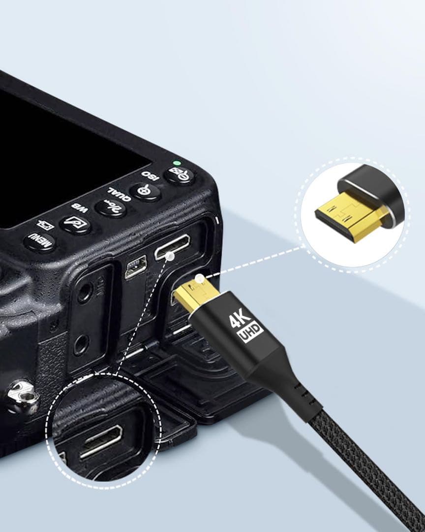 4K Mini HDMI Mini DPケーブル 6フィート ポータブルモニター
