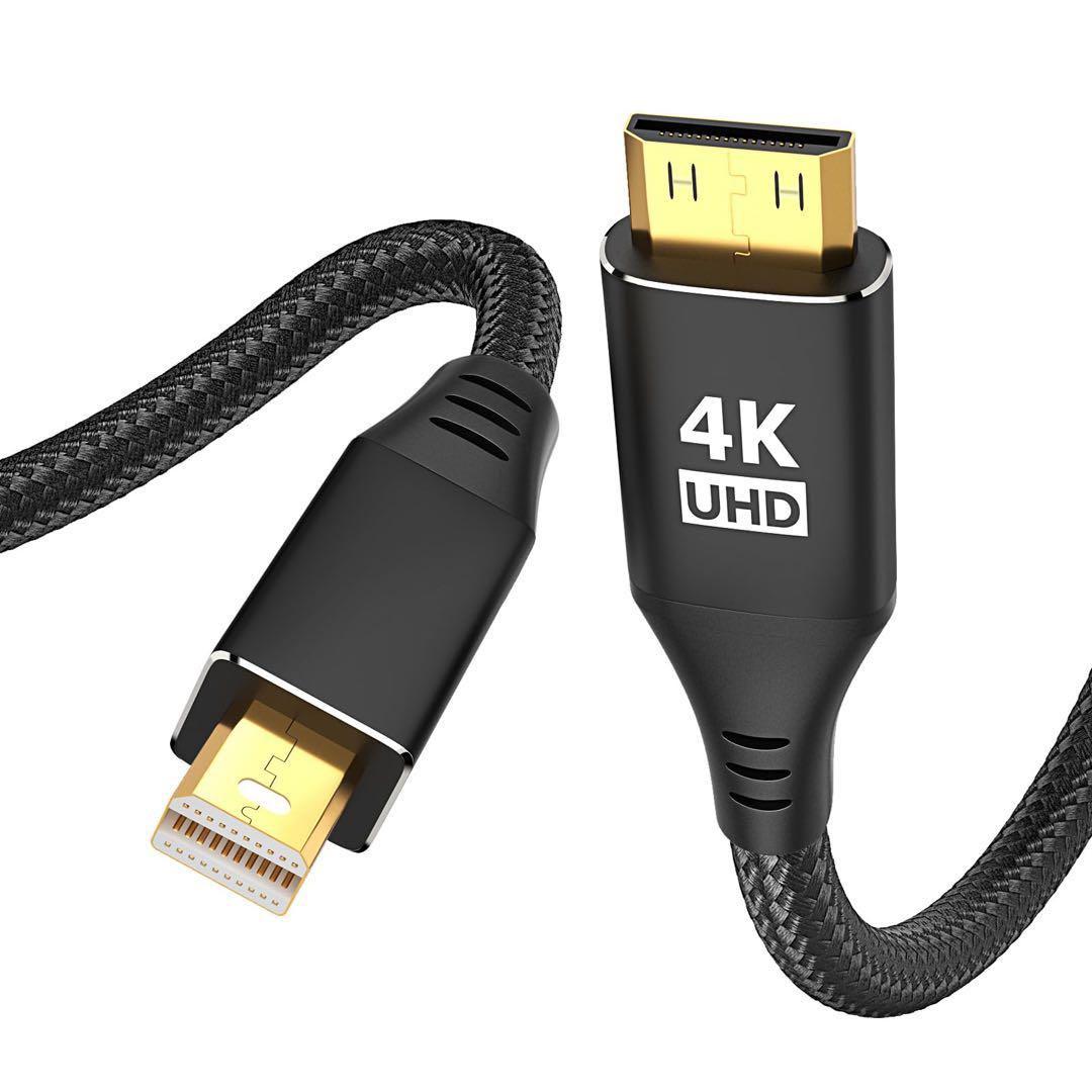 4K Mini HDMI Mini DPケーブル 6フィート ポータブルモニター