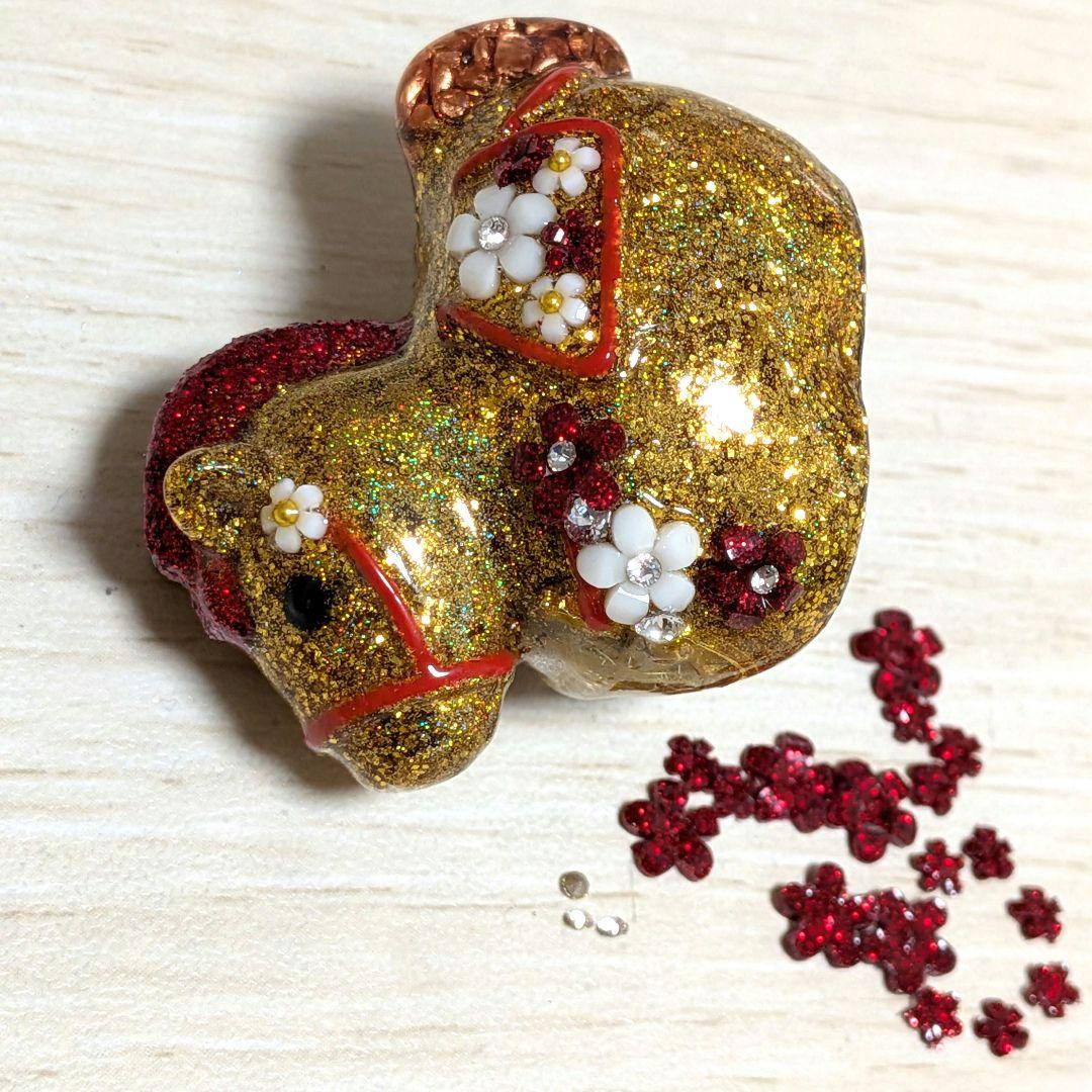 お取り置き 馬のオルゴナイト モリオン ラピスラズリ ルチル アメジスト 台座