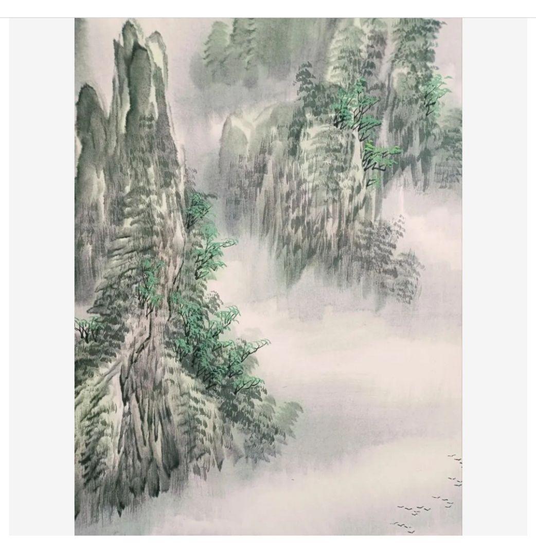 美品 初夏漓江画 龍脈 山水画 中国掛け軸 美術工芸品