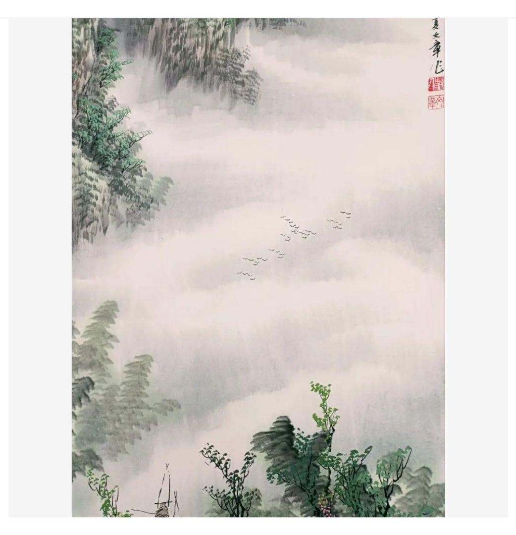 美品 初夏漓江画 龍脈 山水画 中国掛け軸 美術工芸品