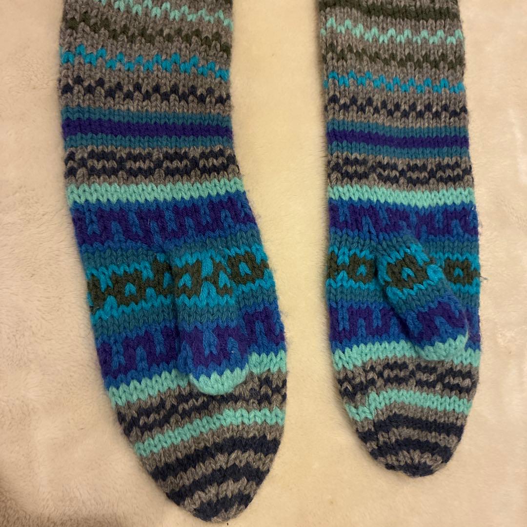 free people 手袋ロンググローブ ウール　ネイティブ編みvintage