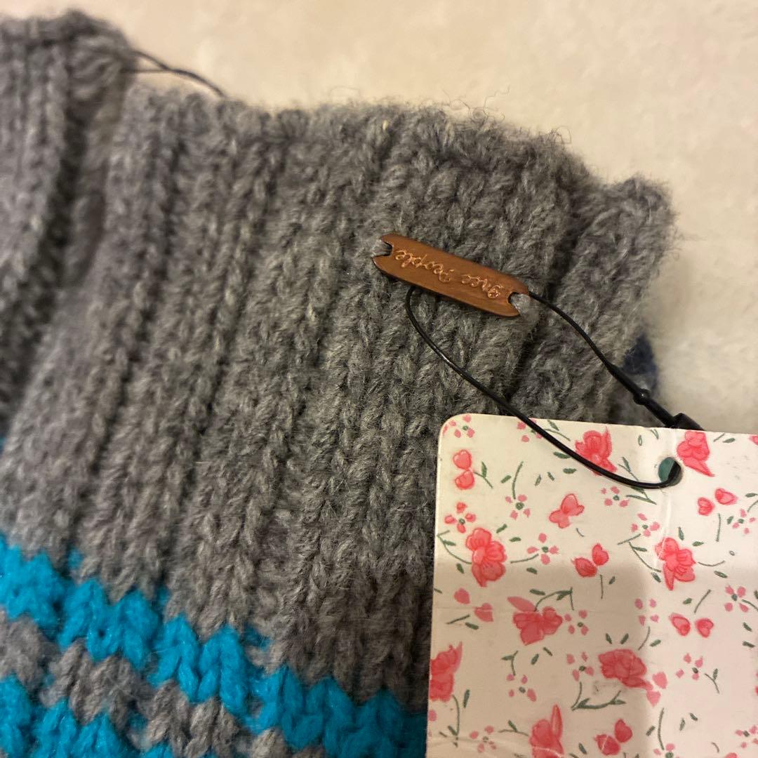 free people 手袋ロンググローブ ウール　ネイティブ編みvintage
