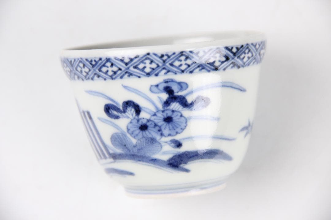 中国古美術 唐物 煎茶道具 染付　煎茶碗　盃　五客　 EY11-1