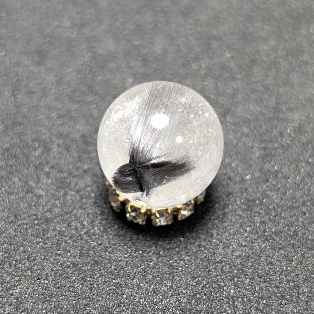 【ホエールテール】プラチナルチルクォーツ 一点物 9ミリ 1粒売り 貫通穴あり