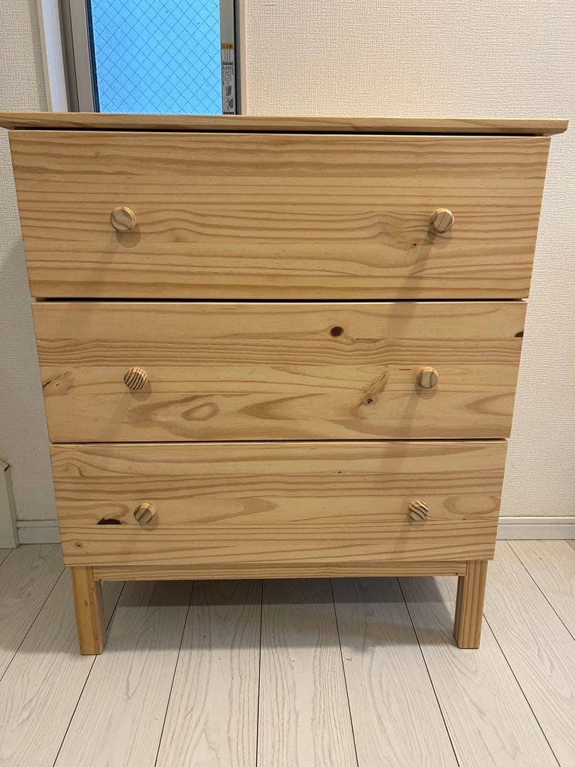 【廃盤・美品】IKEA TARVA チェスト(引き出し×3) パイン材