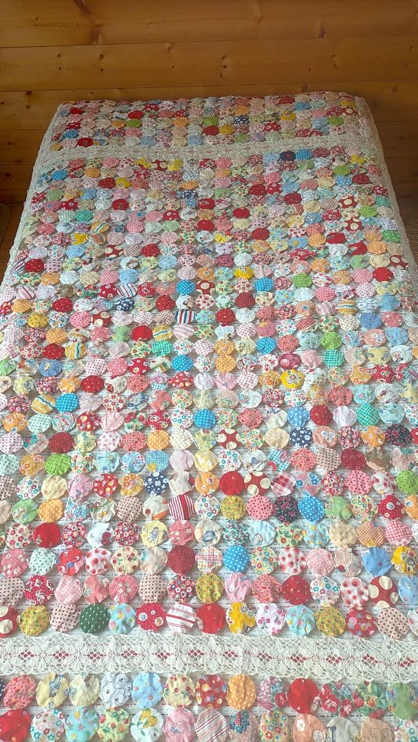 ヨーヨーキルト　フィードサック　フィードサック　メリーボンボン　ヴィンテージ