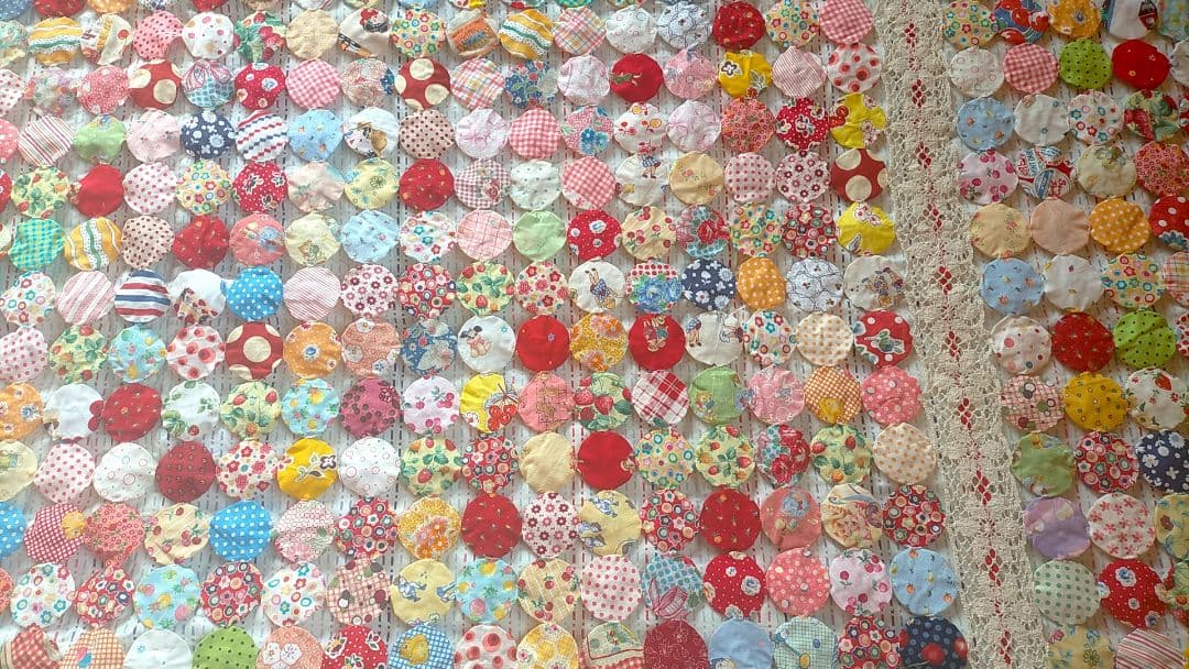 ヨーヨーキルト　フィードサック　フィードサック　メリーボンボン　ヴィンテージ