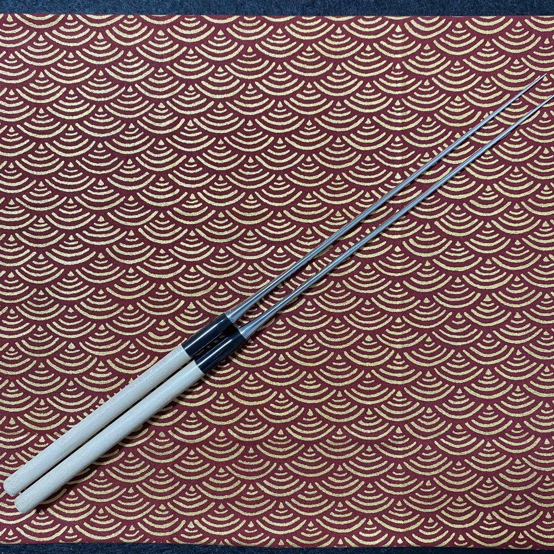 プロ用 ステンレス盛箸 210mm 水牛柄