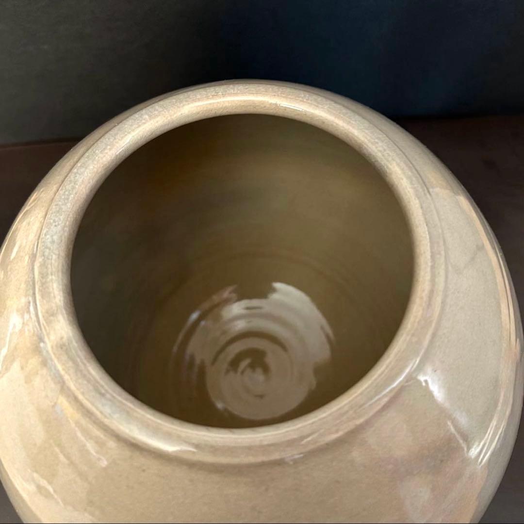 【美品／未使用】萩焼 宗家永昌庵 十三世 新庄寒山 萩焼花器／共箱　栞