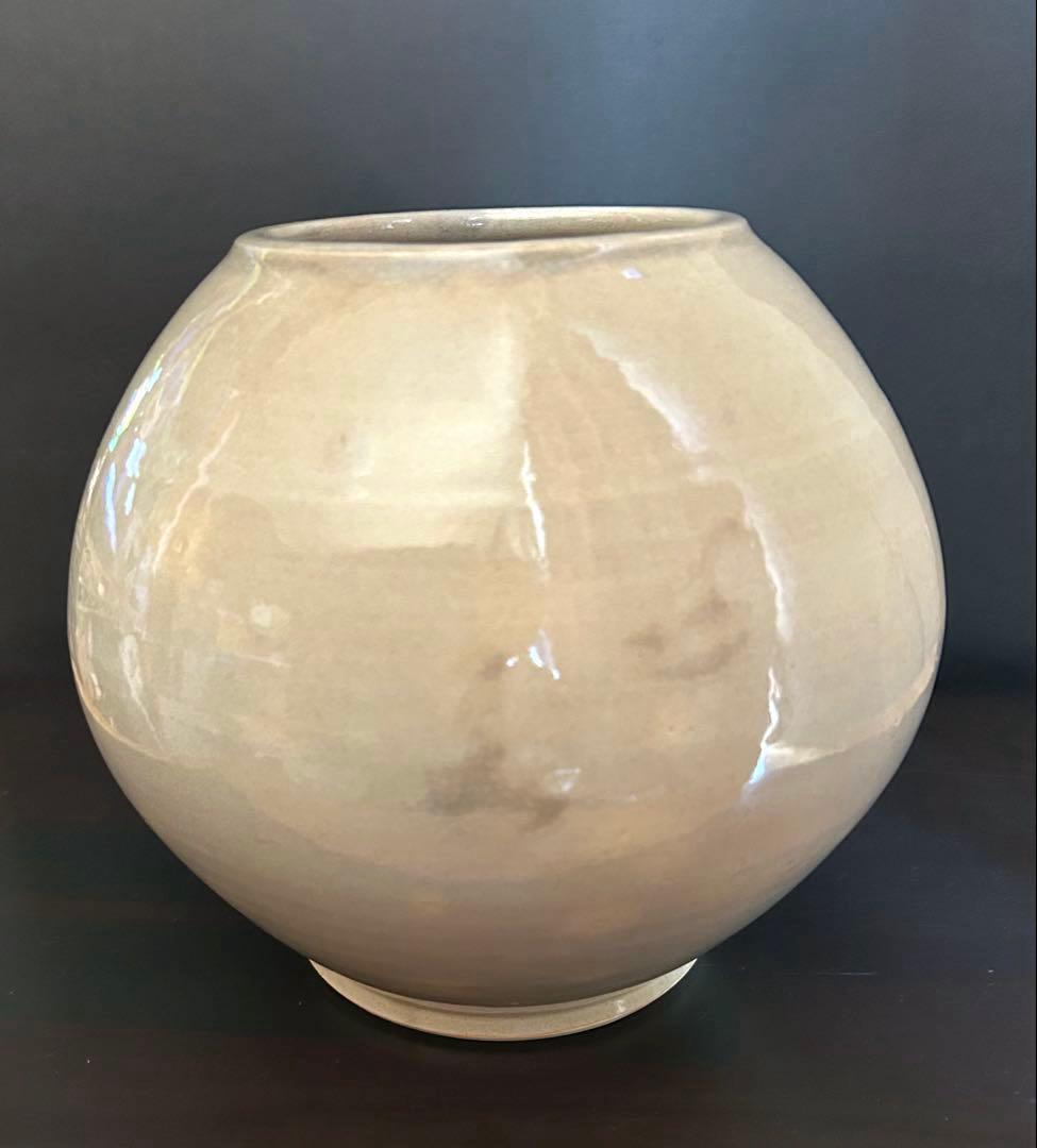 【美品／未使用】萩焼 宗家永昌庵 十三世 新庄寒山 萩焼花器／共箱　栞
