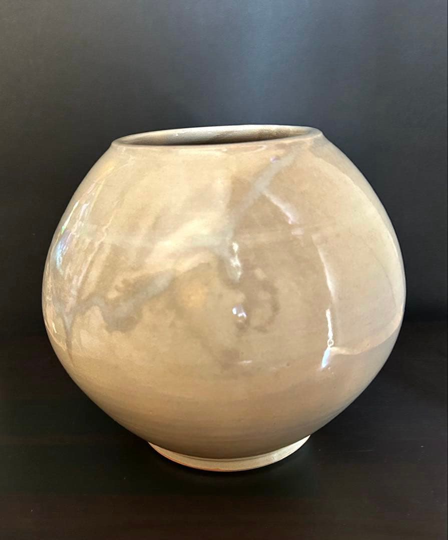 【美品／未使用】萩焼 宗家永昌庵 十三世 新庄寒山 萩焼花器／共箱　栞